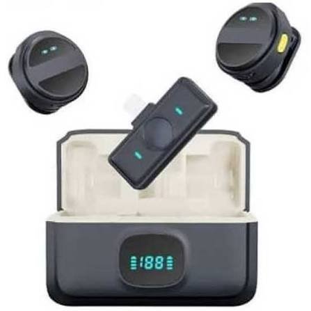2026/07/16763.jpg SX21 Wireless Microphone Dual Mic 2.4GHz Noise Reduction 20H Battery 20m Range Type-C & Lightning Compatible Lavalier Mic for Android iPhone Camera - Image 1