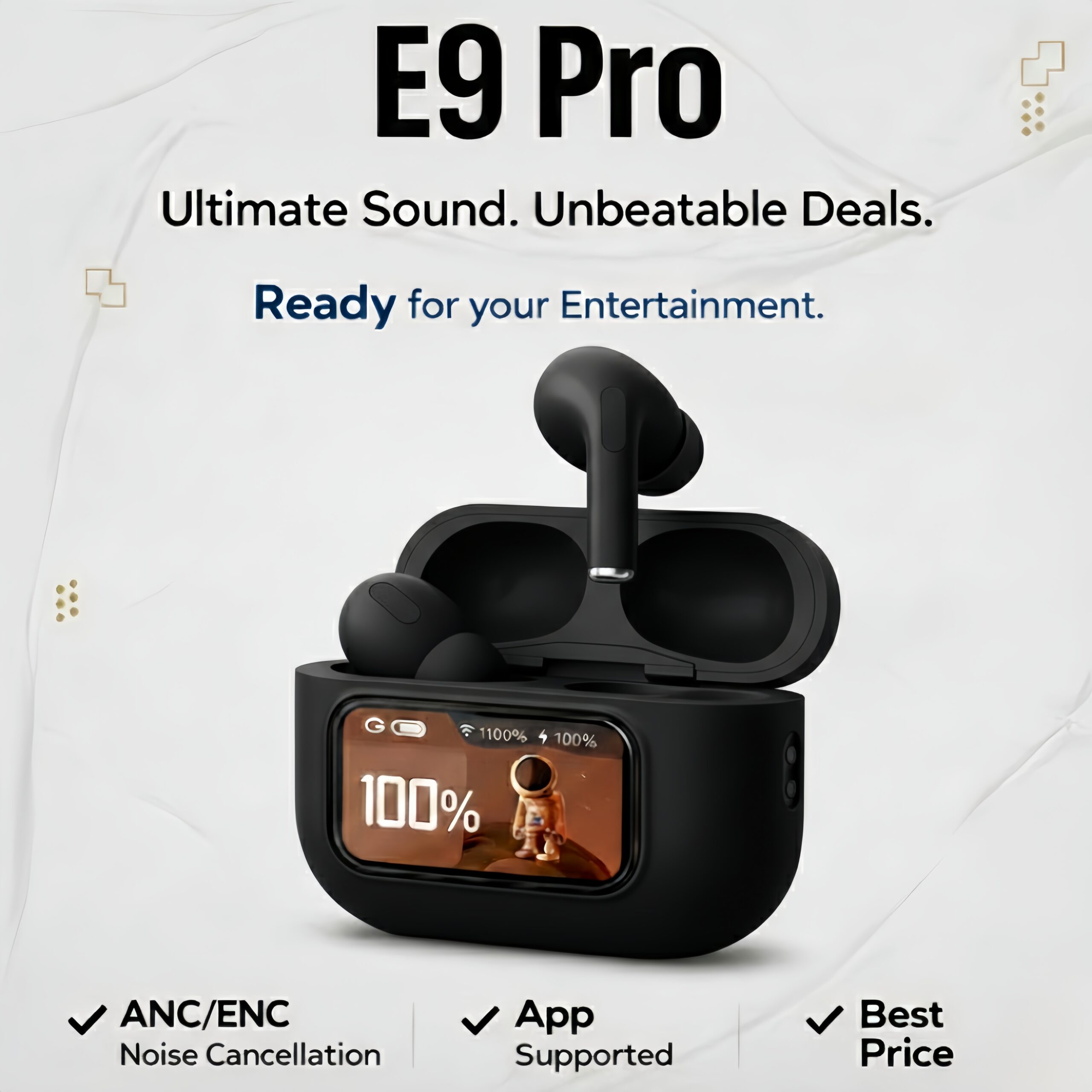 E9 Pro AirPods Touch with LED Display - Image 3